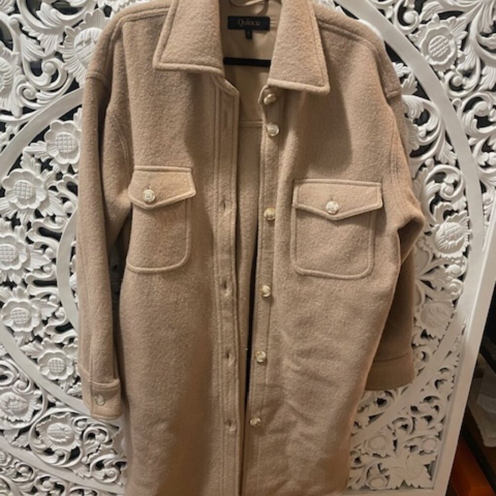 Quince 100% Merino Wool Long Shirt Jacket